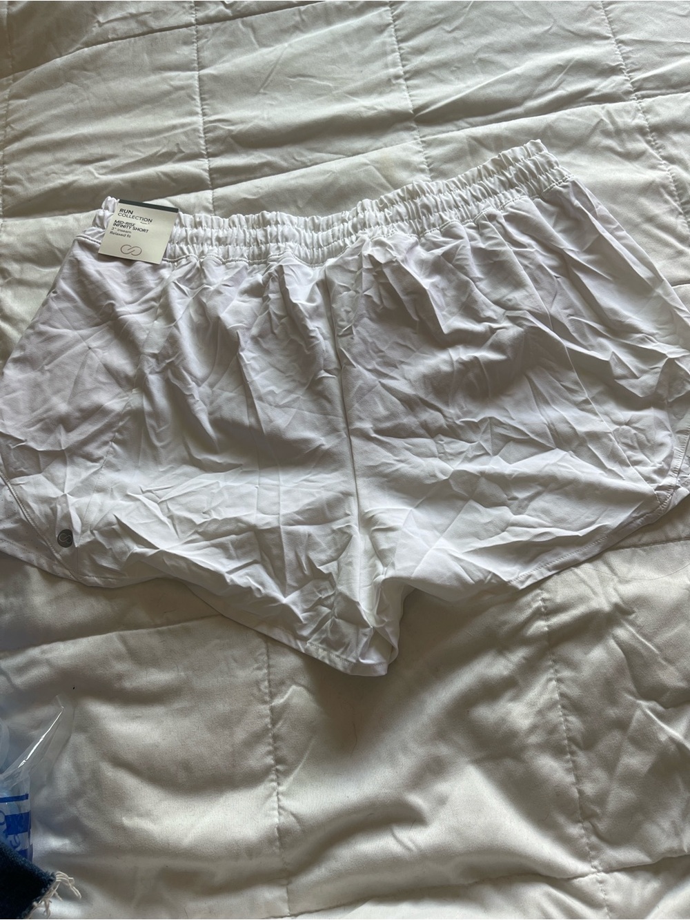 Women's White Active Shorts with Elastic Waistband